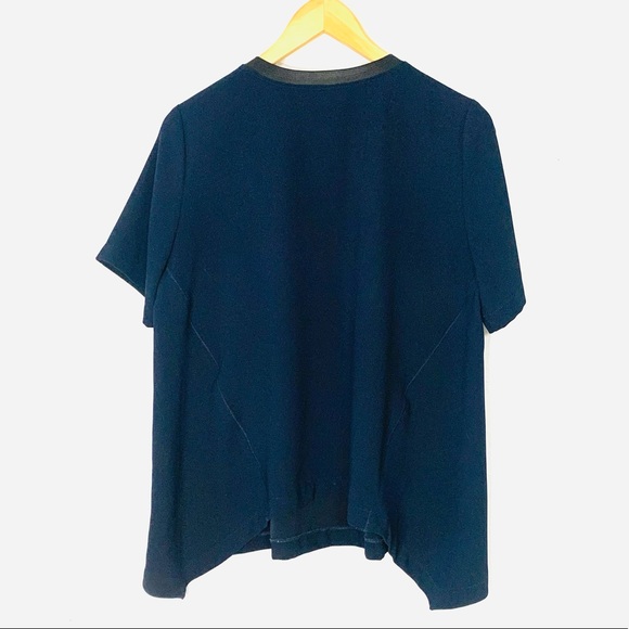 Zara Women's Size S Short Sleeve Blouse, Size: Small, Blue Black - Picture 3 of 4